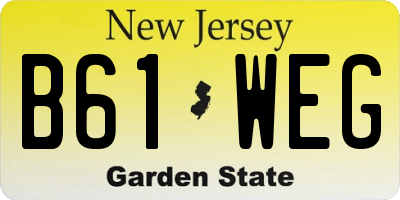 NJ license plate B61WEG