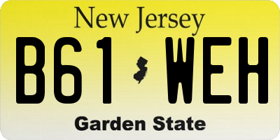 NJ license plate B61WEH