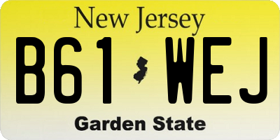NJ license plate B61WEJ