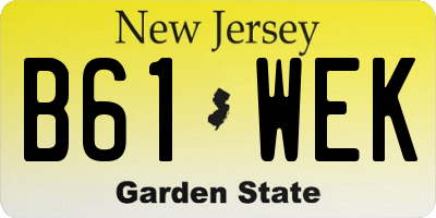 NJ license plate B61WEK