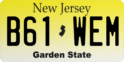 NJ license plate B61WEM
