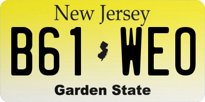 NJ license plate B61WEO