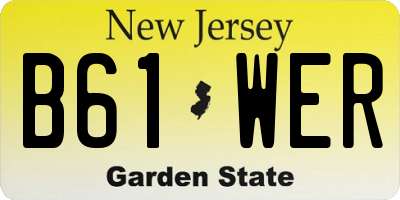 NJ license plate B61WER