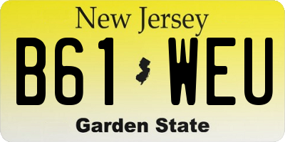 NJ license plate B61WEU