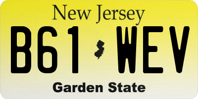 NJ license plate B61WEV
