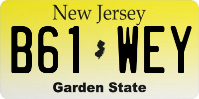 NJ license plate B61WEY