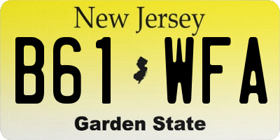 NJ license plate B61WFA