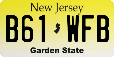 NJ license plate B61WFB