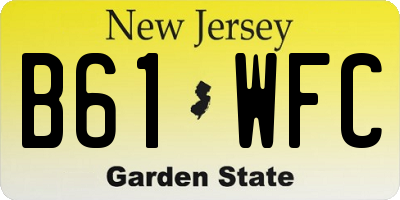 NJ license plate B61WFC