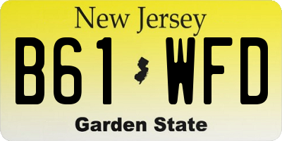 NJ license plate B61WFD
