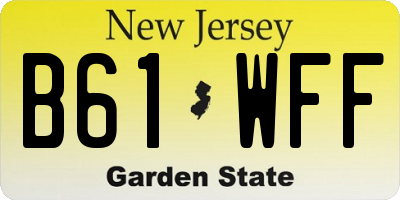 NJ license plate B61WFF