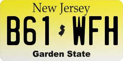 NJ license plate B61WFH