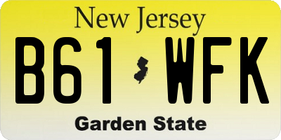 NJ license plate B61WFK