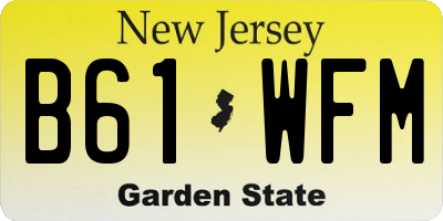 NJ license plate B61WFM