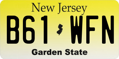 NJ license plate B61WFN
