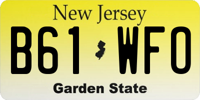 NJ license plate B61WFO