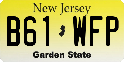 NJ license plate B61WFP