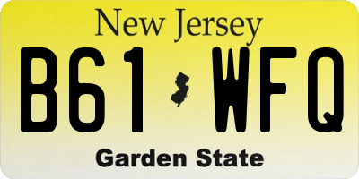 NJ license plate B61WFQ
