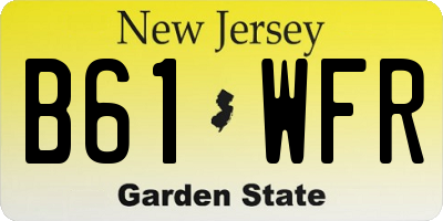 NJ license plate B61WFR
