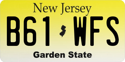 NJ license plate B61WFS