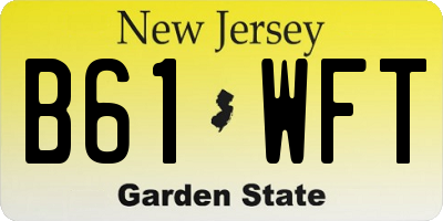 NJ license plate B61WFT