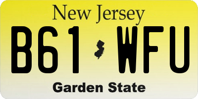 NJ license plate B61WFU