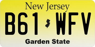 NJ license plate B61WFV