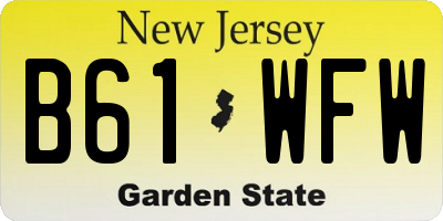 NJ license plate B61WFW