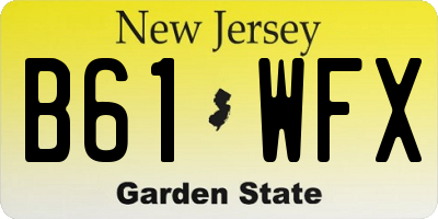 NJ license plate B61WFX