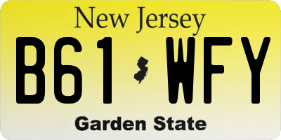 NJ license plate B61WFY