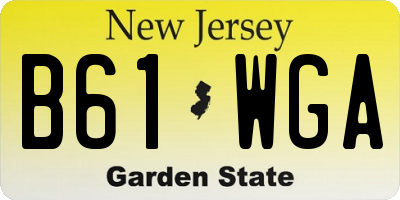NJ license plate B61WGA