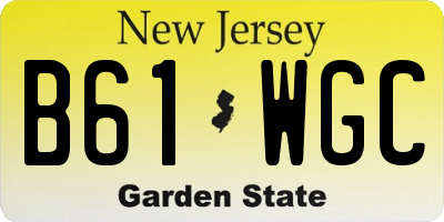 NJ license plate B61WGC