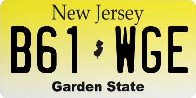 NJ license plate B61WGE