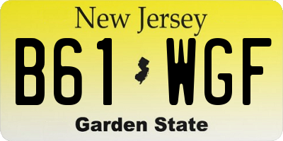 NJ license plate B61WGF