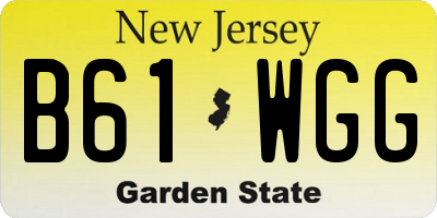 NJ license plate B61WGG