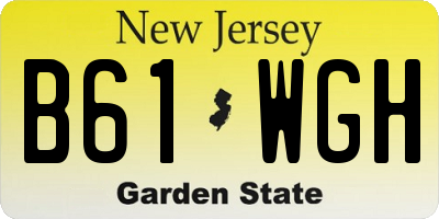 NJ license plate B61WGH