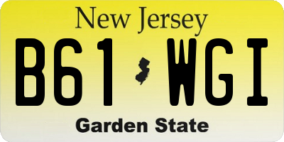 NJ license plate B61WGI