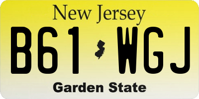 NJ license plate B61WGJ