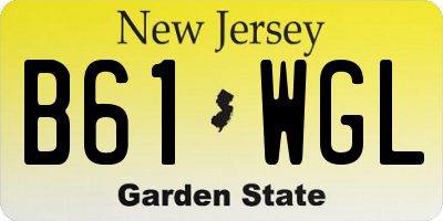 NJ license plate B61WGL