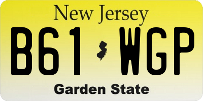 NJ license plate B61WGP