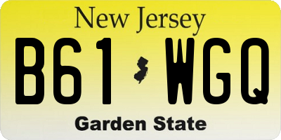 NJ license plate B61WGQ