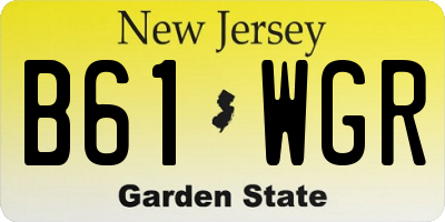 NJ license plate B61WGR