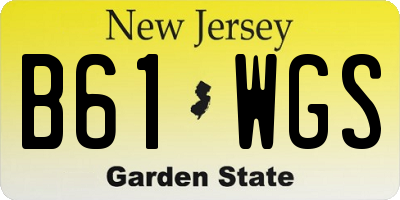 NJ license plate B61WGS
