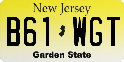NJ license plate B61WGT