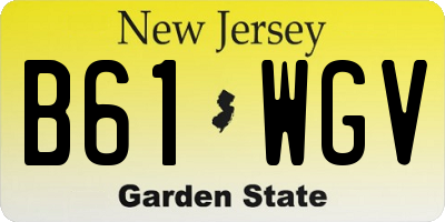 NJ license plate B61WGV