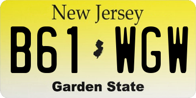 NJ license plate B61WGW
