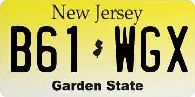 NJ license plate B61WGX