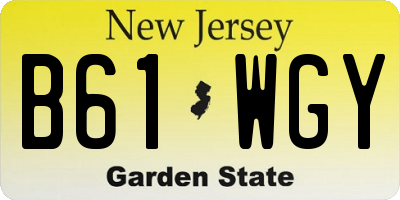 NJ license plate B61WGY