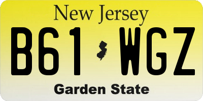 NJ license plate B61WGZ