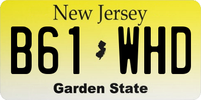 NJ license plate B61WHD